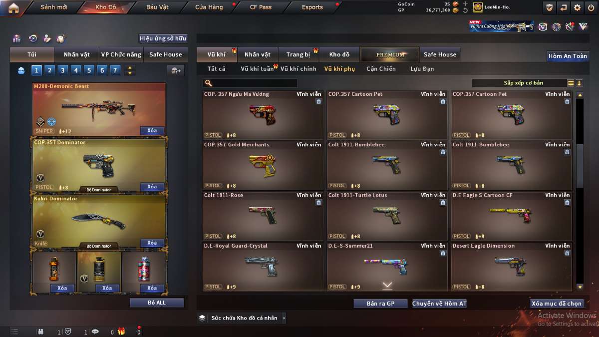 shop acc cf uy tin gia re